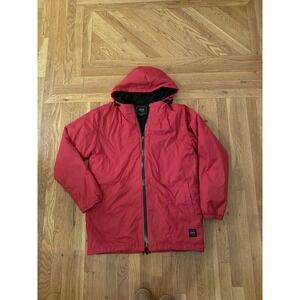 Tavik Lined Red Hooded Coat Mens XL